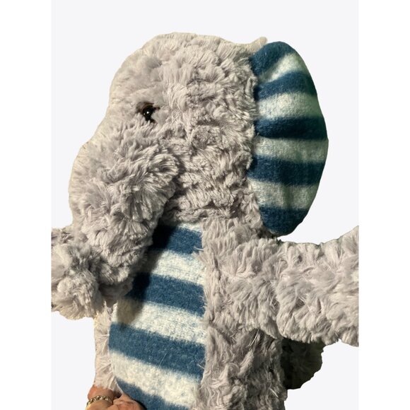 Plush Striped-Ear Elephant Toy - Soft Adorable & Cuddly For Kids Grey/Blue - Picture 9 of 10